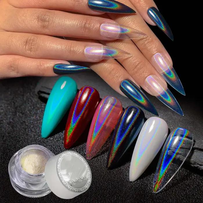 1 pot de poudre holographique universelle pour ongles