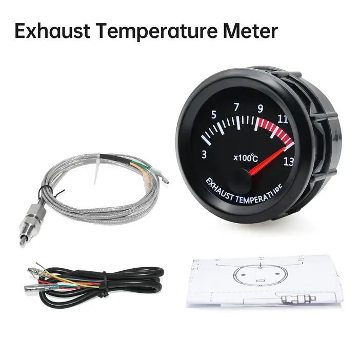 Jauge de gaz d'échappement universelle, 52mm, 2 ", 300 ~ 1300 Celsius, 12V, jauge de température ext
