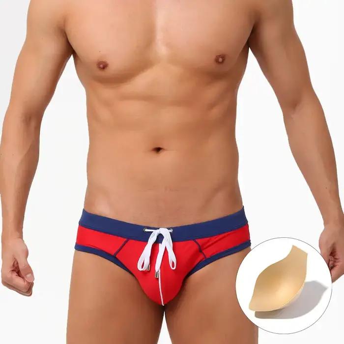 UXH marque maillots de bain pour hommes avec push-up bleu troncs Boxer hi-q Sexy