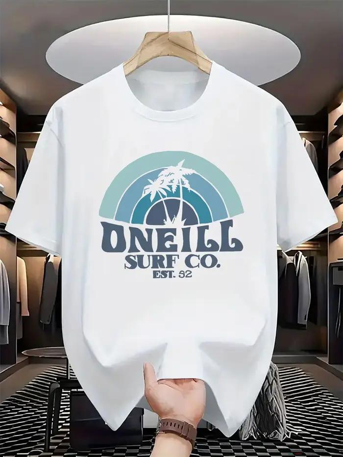 T-shirt manches courtes col rond pour hommes, 100 coton, à la mode, sport décontracté, coupe ample,