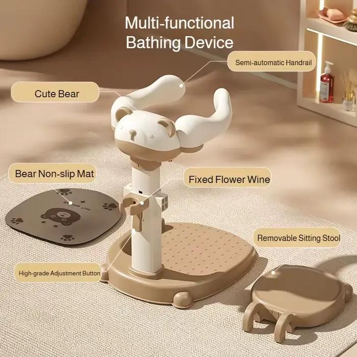 Support de douche réglable pour bébé, dispositif de bain antidérapant pour enfants, support de bain