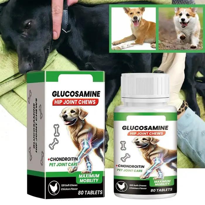 Comprimés pour articulations canines à base de glucosamine et chondroïtine pour la santé des articulations et la mobilité des chiens occassions spéciales promenades quotidiennes