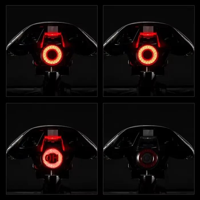 Lumière arrière intelligente ROCKBROS pour vélo avec détection automatique de freinage, étanche IPx6, pour randonnées nocturnes et courses cyclistes