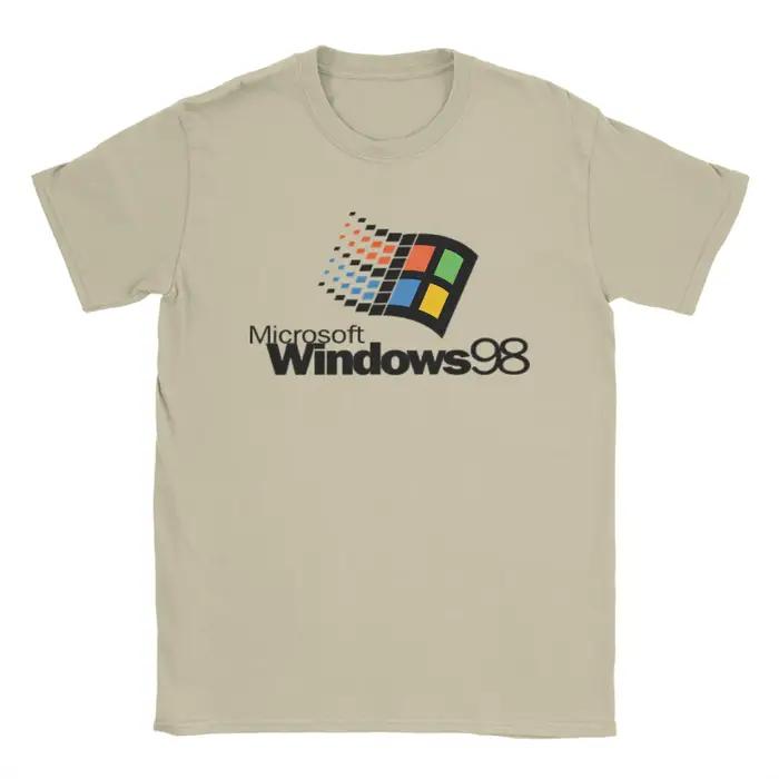 Hommes Windows 98 empilé logo t-shirts coton vêtements nouveauté à manches courtes col rond
