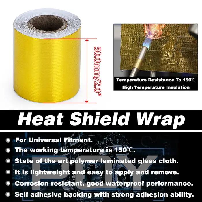 Bande d'Échappement Thermique Or 2, Bouclier d'Isolation Thermique d'Admission d'Air, Barrière Therm