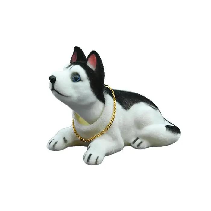 Décorations de chien mignonnes pour voiture secouant la tête Husky Bobble
