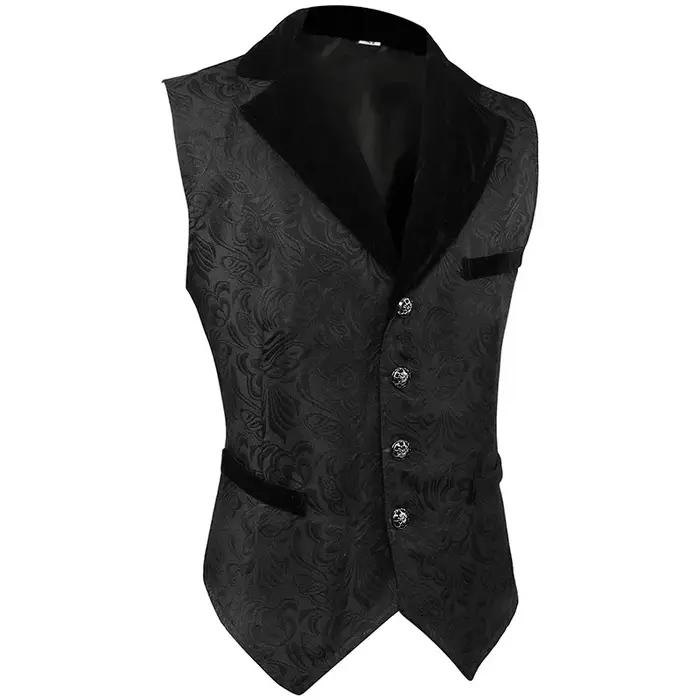 Gilet Vintage Steampunk en GlaGothique Noir pour Homme
