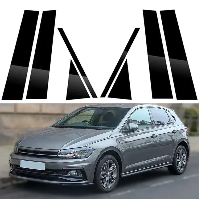 Poteaux de pilier noirs polis adaptés à VW Nivus Taigo Polo, 5 portes, hayon 2019 – 2023, revêtement
