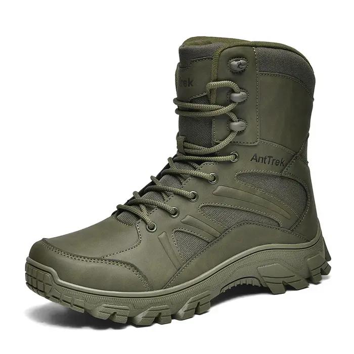 Bottes de chasse pour hommes, bottes militaires imperméables et respirantes à lacets, antidérapantes