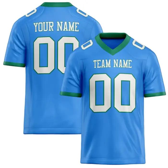 Nom de l'équipe personnalisé numéro nom T-shirts de Rugby personnalisé bricolage bleu électrique hom