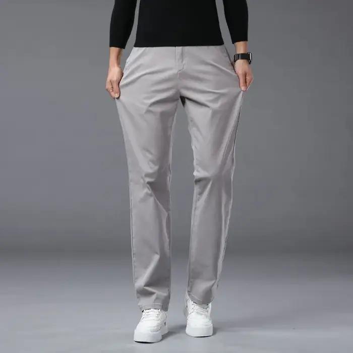 Pantalon chino homme extra long 190 cm été droit stretch coton bureau travail longueur jambe 115 cm