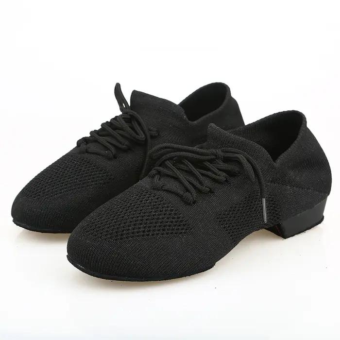 Chaussures de danse pour femmes Jazz Salsa chaussures de danse de salon maille décontracté plat Spro