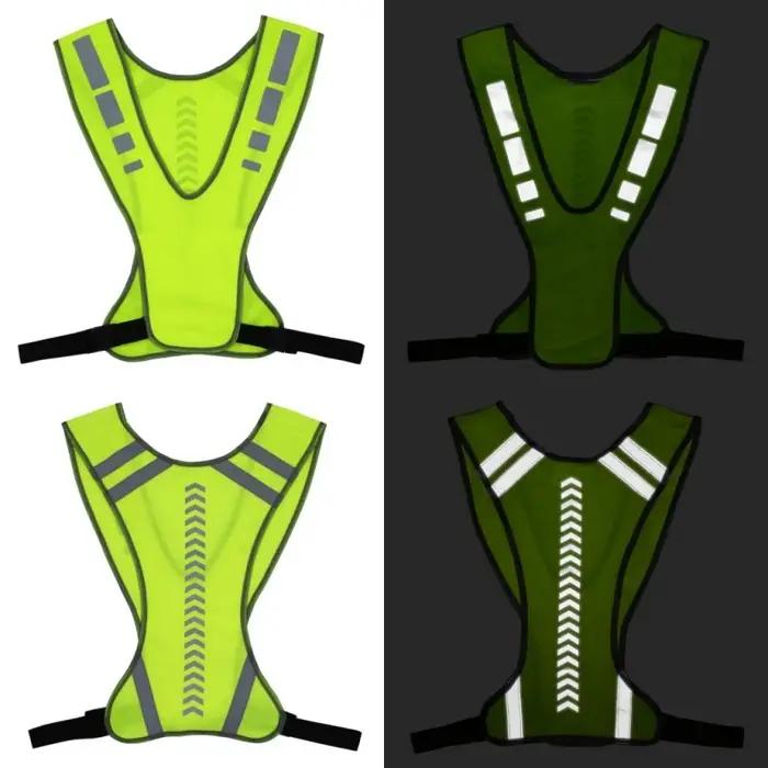 Sports de plein air tissu réfléchissant fournitures gilet élastique nuit course cyclisme réglable gi