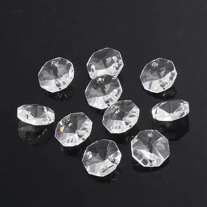 20 pièces de lustre à prisme en cristal de perles octogonales de 14mm, pièces de rechange, attrape-s