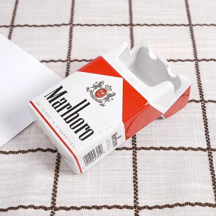 Cendrier en céramique Marlboro, cendrier portable pour usage domestique, accessoires pour fumeurs, décorations pour la maison, cadeaux pour hommes
