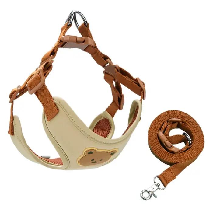 Harnais créatif et mignon pour animaux de compagnie, laisse Anti-fuite réglable pour chien, harnais