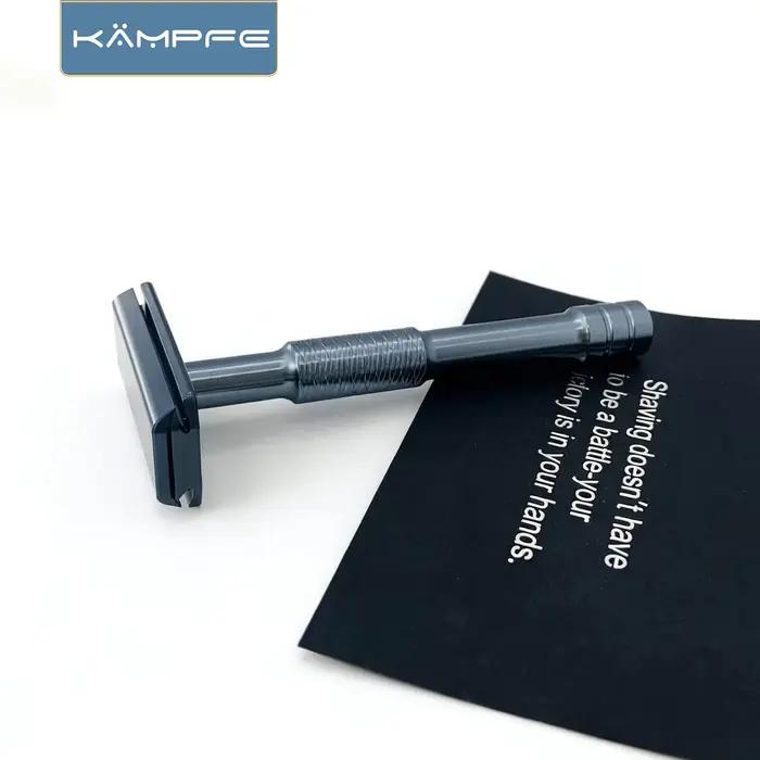 Kampfe – rasoir Vintage à Double tranchant pour hommes, en aluminium antidérapant, pour toilettage h