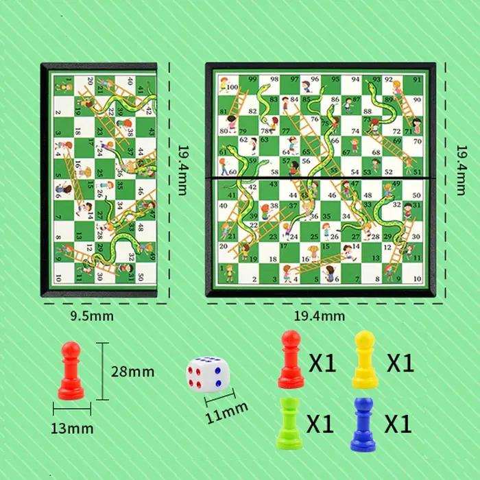 Ensemble de jeu de Backgammon d'échecs Ludo Portable, planche pliable, jouet de fête pour enfants en