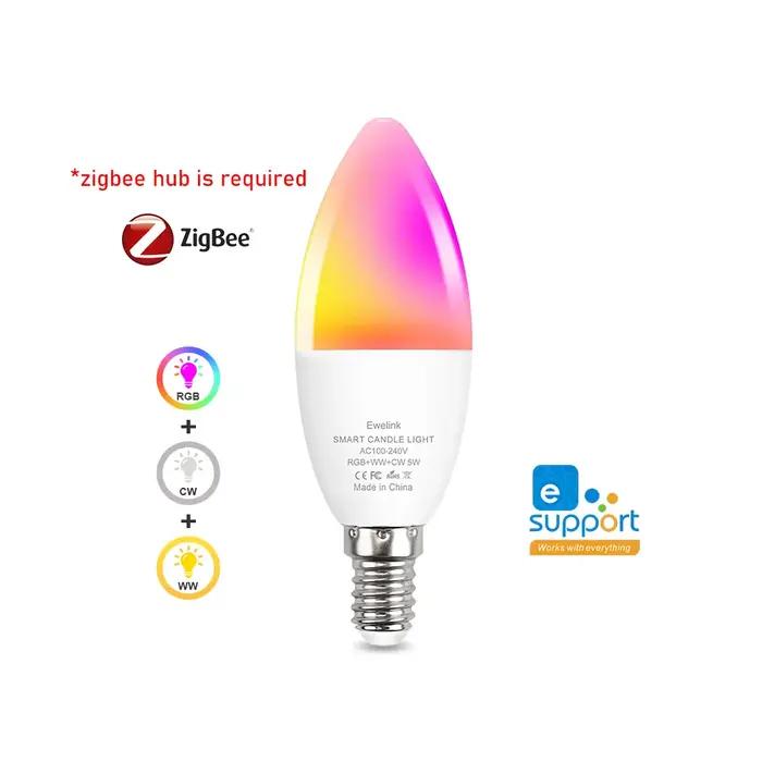 Ewelink E14 ampoule Led Wifi intelligente Zigbee RGBCW lampe à bougie fonctionne avec Alexa Amazon Google Home Yandex