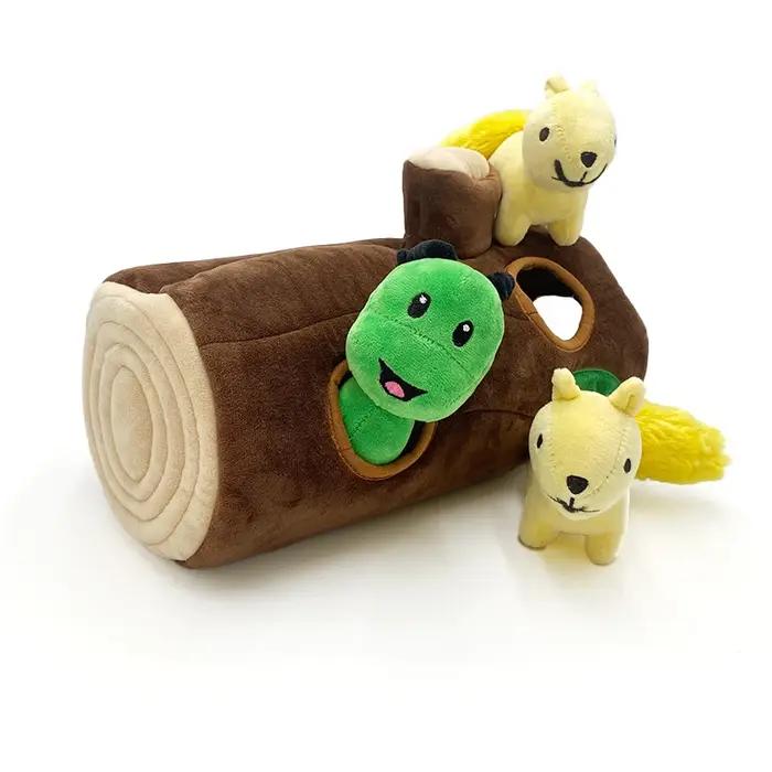 Nouveau jouet de Noël pour chien avec trous d'arbre en forme d'écureuil