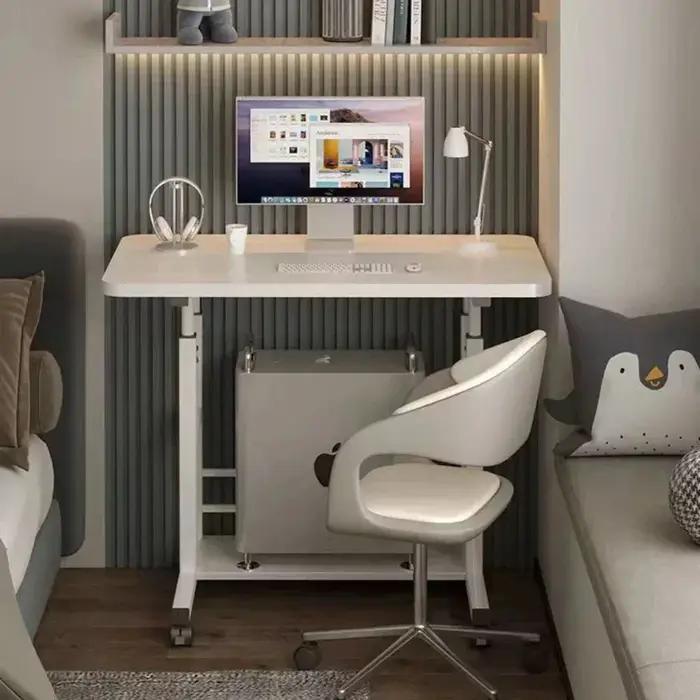 Bureau d'ordinateur Portable réglable Simple avec roulettes, Table de chevet mobile, ascenseur, bure