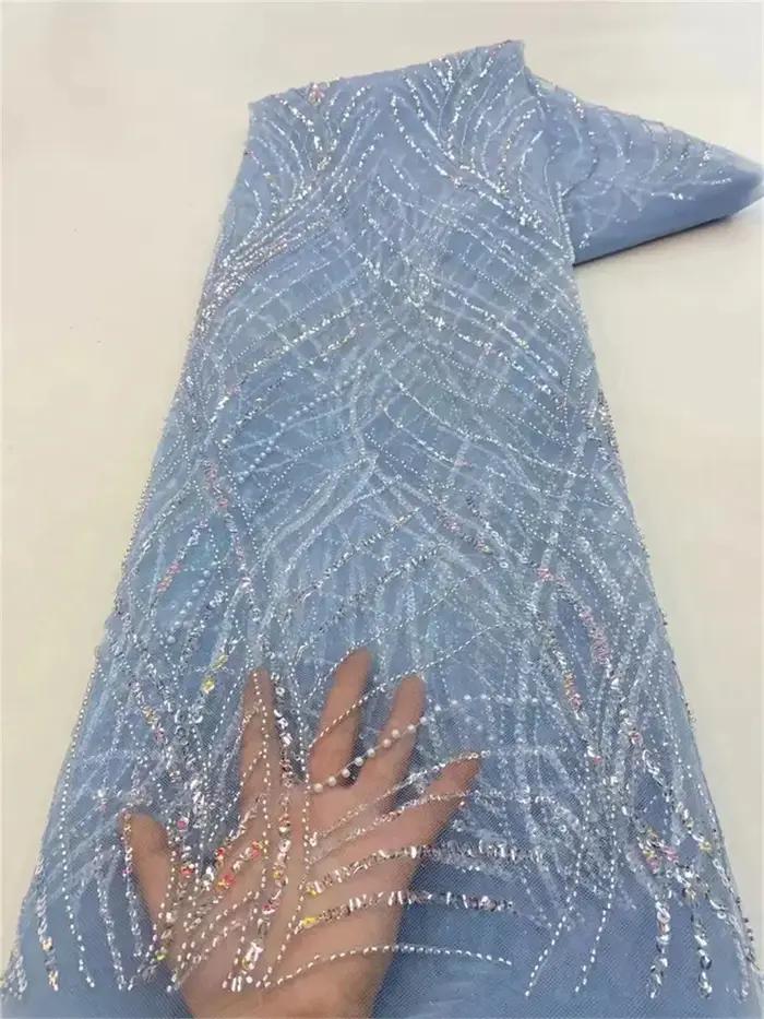 Tissu de dentelle africaine de luxe brodé de sequins 2026, haute qualité, pour marié, mariage nigéri