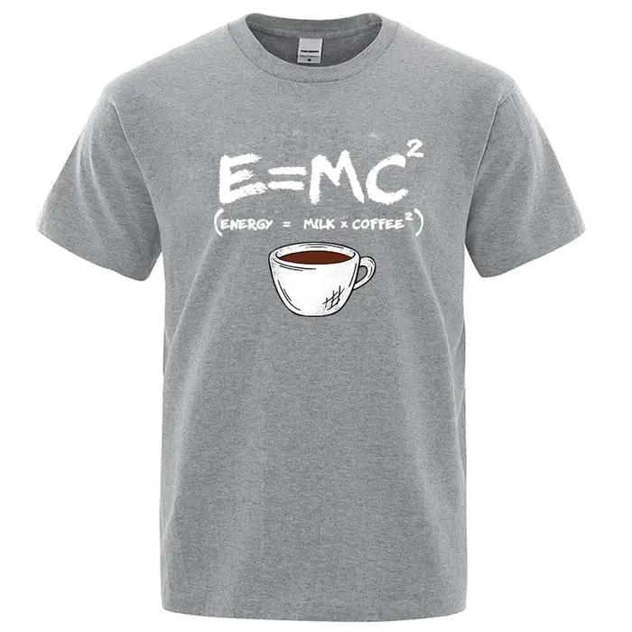 T-shirt d'été pour hommes 100% coton décontracté drôle énergie = lait + café imprimé hommes Cool amp
