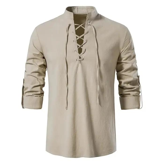T-shirt Hommes King Billion en Coton et Lin Style Anglais Polyvalent pour Occasions Décontractées et Formelles