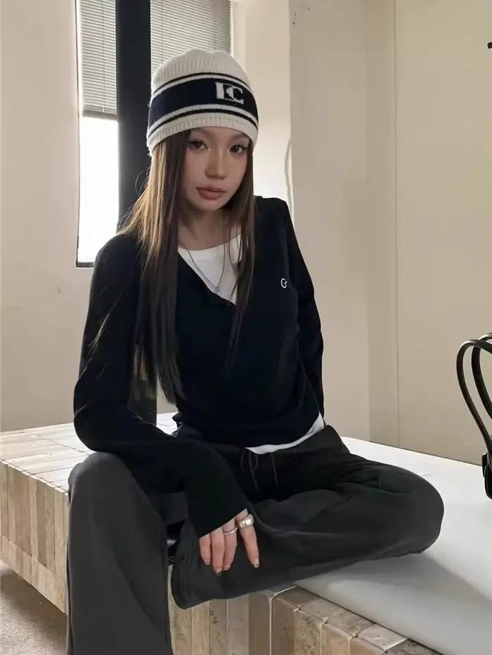 Tshirt Femme Faux Deux Pièces Coupe Ajustée Manches Longues Pour Automne et Hiver Occasions Spéciales