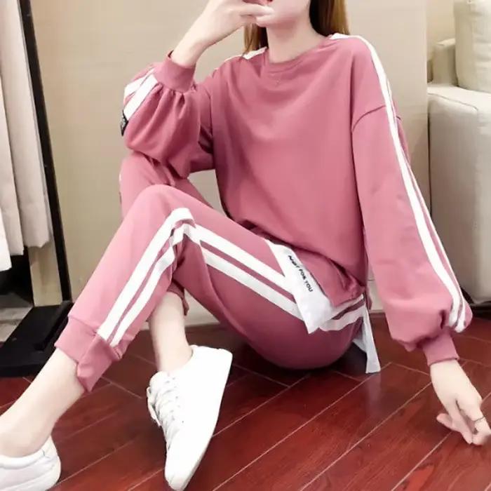 Ensemble de vêtements de sport pour femmes grandes tailles, sweat-shirt décontracté ample, ensemble deux pièces, mode printemps-automne élégante pour les femmes rondes M-Sisters