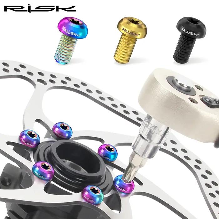 Risque 12 pièces M5 * 10MM vélo frein à disque Rotor boulons de fixation TC4 titane vélo vtt vélo ul