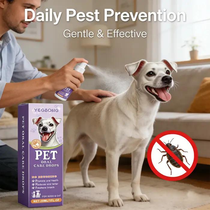 Spray anti-puces pour animaux de compagnie, élimine efficacement les puces et les tiques, soulage le