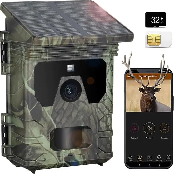 Caméra de chasse solaire extérieure 2K 30MP Vision nocturne 120° °