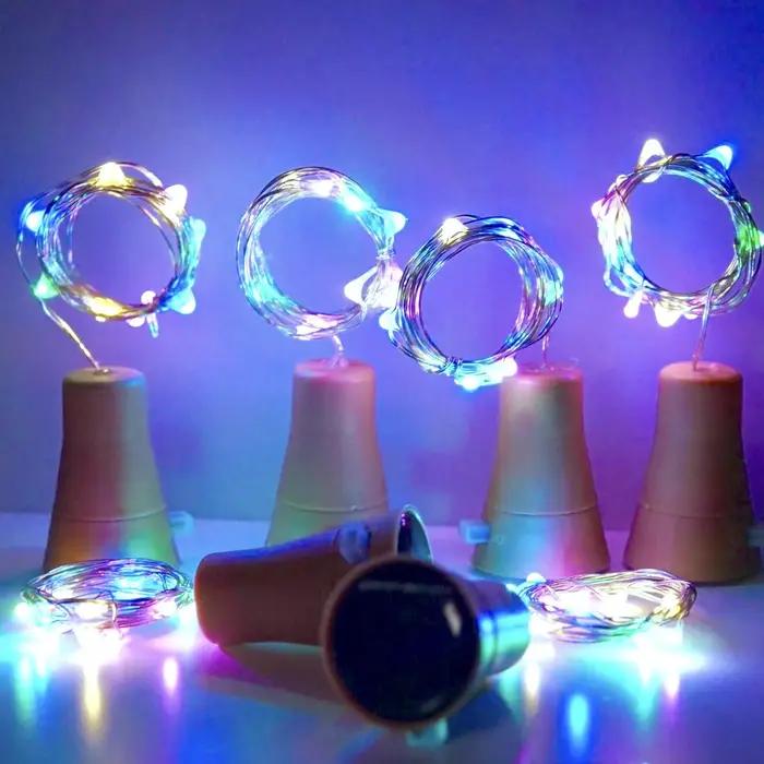 LED solaire alimenté bouchon de bouteille lumière chaîne extérieure étanche solaire guirlande lumièr