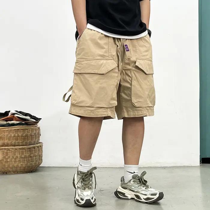 Short Cargo délavé de Style japonais pour hommes