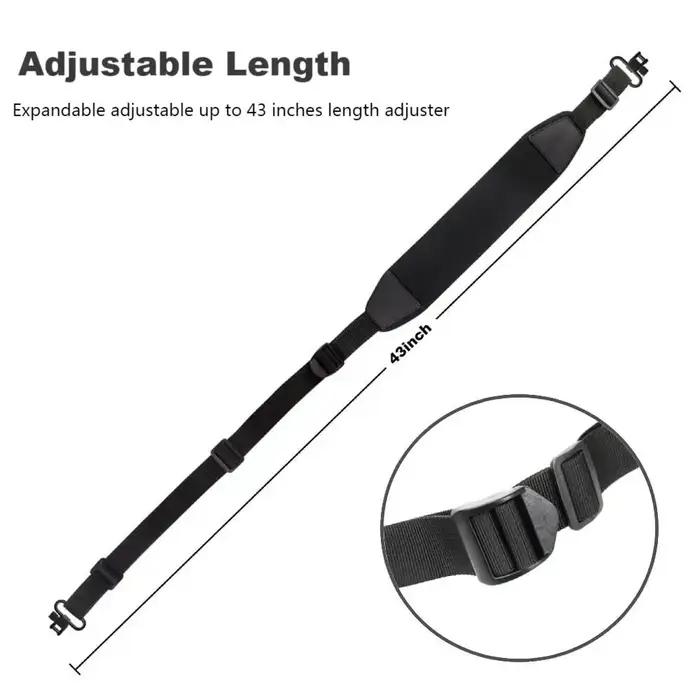 GUGULUZA – écharpe pour fusil, 2 points, avec rembourrage pivotant, sangle d'épaule réglable, pour l'extérieur, pour l'élingage, l'accès au fusil de chasse