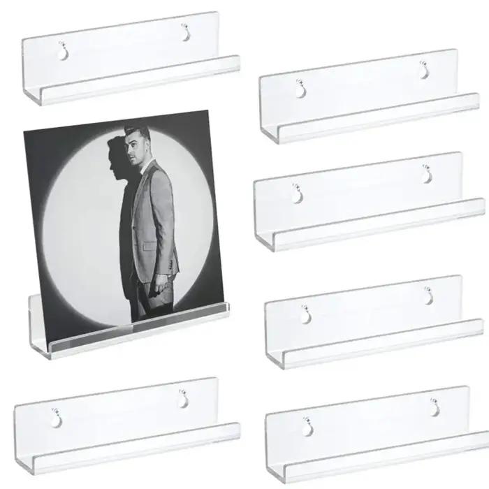 Présentoir d'enregistrement mural transparent, support de disque en vinyle, étagère pour CD en acryl