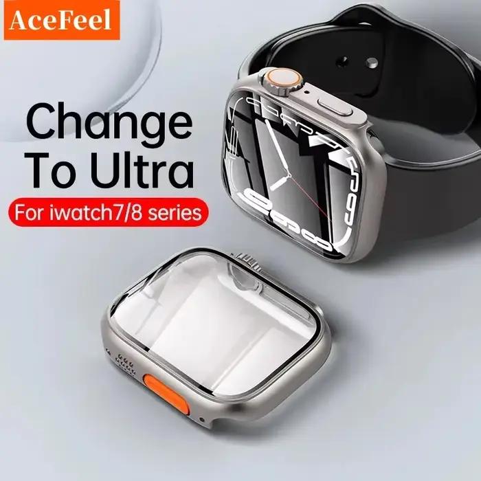 Verre trempé + coque pour Apple Watch 46mm 44mm 45mm 41mm - protection écran iWatch séries 10 9 8 7 SE 6 5