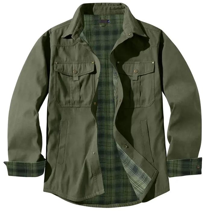 Amazon – veste décontractée en flanelle à carreaux pour hommes