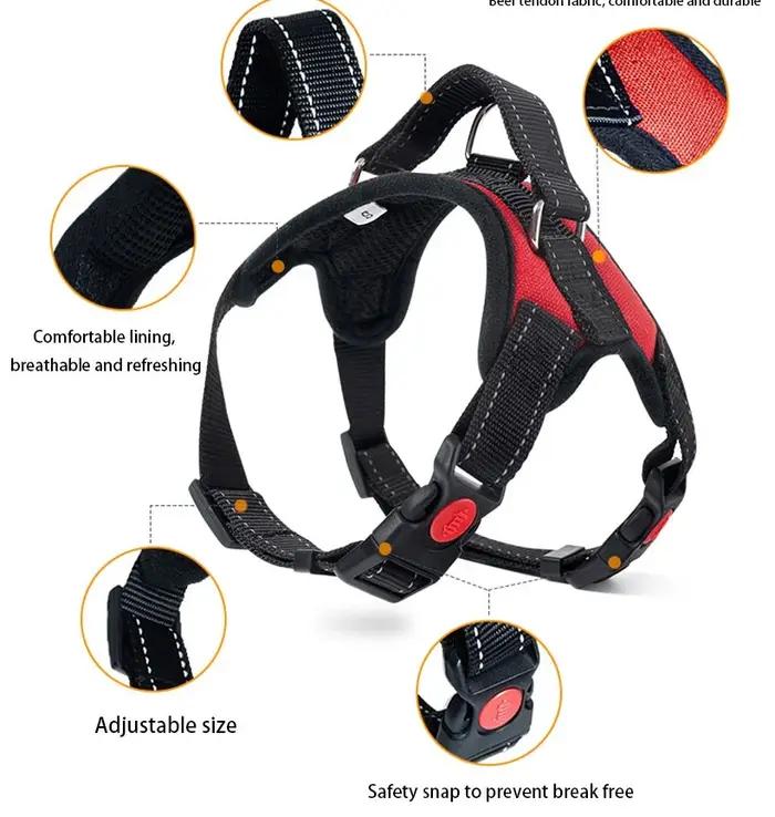 Harnais Réfléchissant Réglable pour Chien – Gilet de Contrôle pour Chiens XS S M L XL