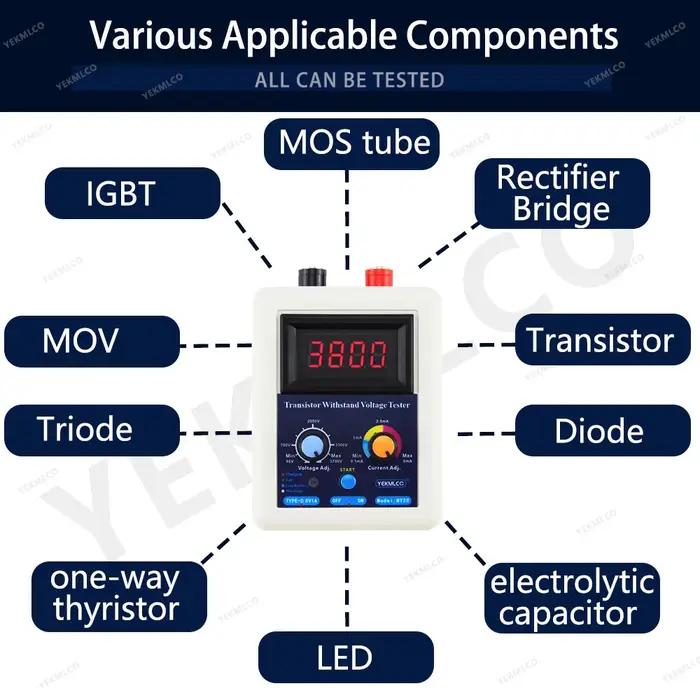 Testeur IGBT 0-3800V, testeur de tension de Transistor, Diode MOS Triode MOV LED, capacité de tensio