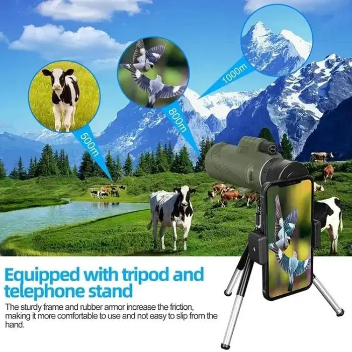 Télescope Monoculaire Puissant 80x100 HD ZOOM Longue Portée pour Chasse Sports Extérieur Camping Voyage