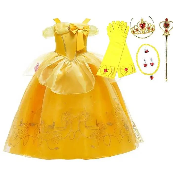 Fille Belle habiller sans manches florale enfants fête princesse Costume