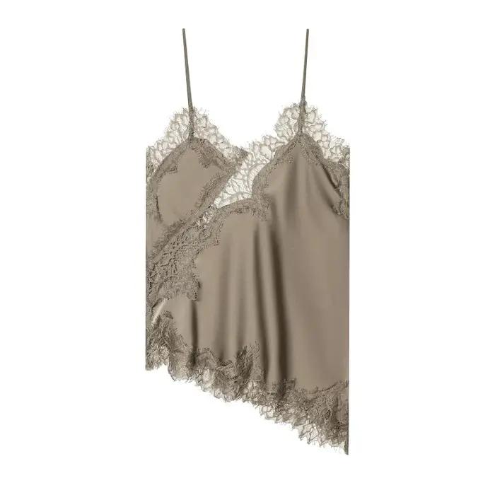MUJER noir couverture en dentelle pour femmes Camisole Sexy dos nu hauts femme 2025 été sans manches