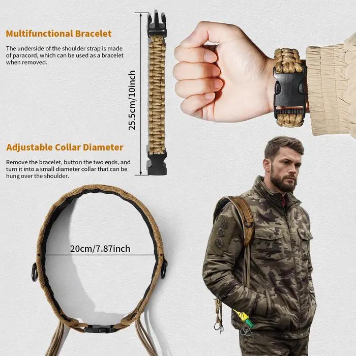 Harnais de chasse corde 12 boucles - collier multifonction avec épaulettes renforcées équipement extérieur