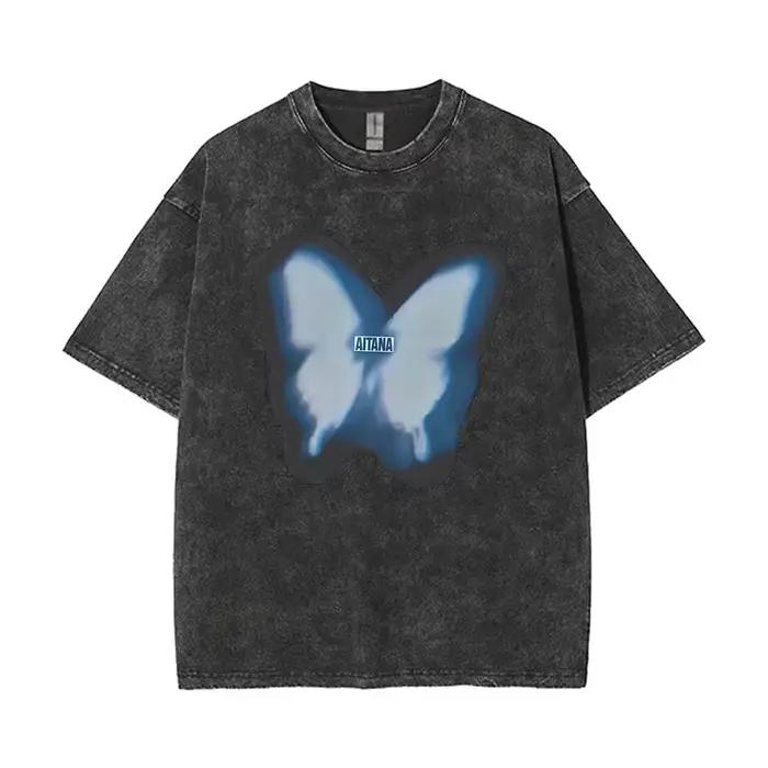 Lavé Vintage chanteur Aitana Logo graphique T-shirts CUARTO bleu Tour T-shirt hommes femmes vêtement