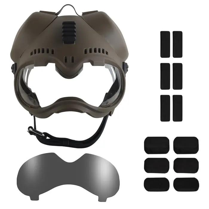 Casque Tactique K9 avec Lunettes Balistiques et Cache-Oreilles de Protection Auditive pour Chiens Malinois Berger Spaniels Occasions Extérieures Sécurité Environnements Hostiles