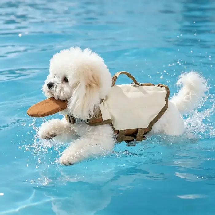 Gilet de sauvetage pour chien avec poignée de sauvetage, gilet de natation pour animaux de compagnie