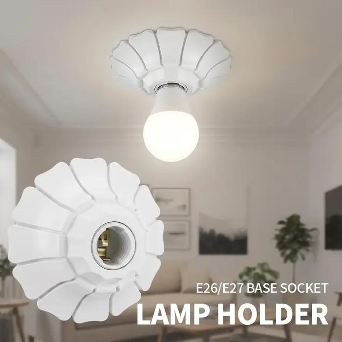 1/2 pièces E/26E27 supports de lampe suspendue en forme de pétale-douille de Base fixe minimaliste noir/blanc
