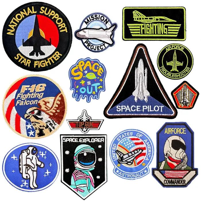 Pilote spatial astronaute Star Fighter combat faucon force aérienne broderie Patch vêtements sac à dos chapeau décoration brassard colle arrière